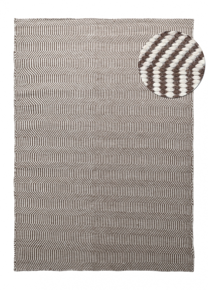 Dywan wełniany \'Larkana\' - brązowo-biały w grupie Wystrój / Dywany / Dywany wełniane w Reforma (V1020111)