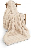 Narzuta \'Aranga Bubble Throw” 130x170cm – beżowa
