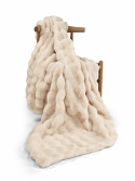 Narzuta \'Aranga Bubble Throw” 130x170cm – beżowa