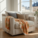 Krata \'Audrey Check\' 130x170cm - Beż/żółty/pomarańczowy