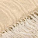Koc bawełniany \'Denisa Fishbone\' 130x170cm - Beżowo-biały