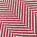 Koc bawełniany \'Denisa Fishbone\' 130x170cm - Czerwony/biały