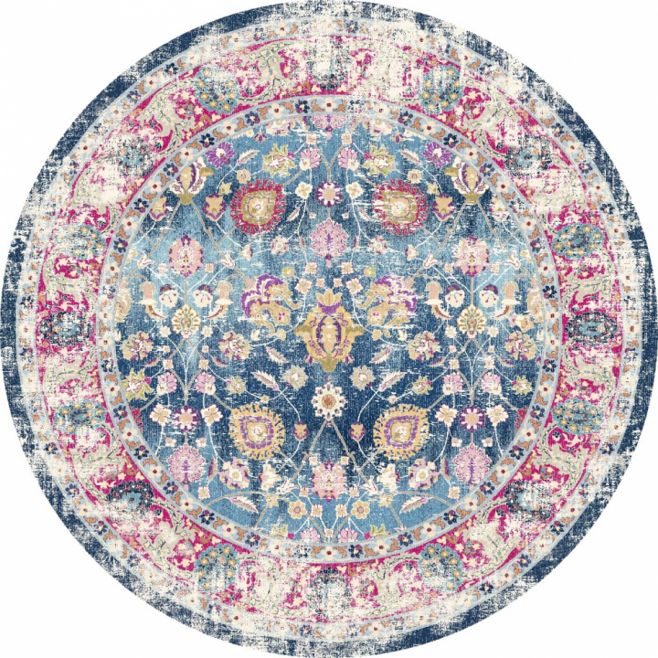 Okrągły dywan \'Bouhjar\' 200cm - Niebieski/Różowy/Multi w grupie Wystrój / Dywany / Woven rugs w Reforma (X10116938)