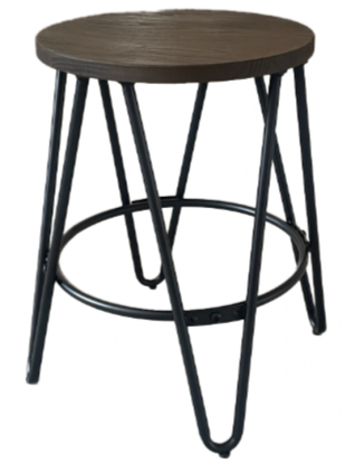 Stołek \'Rustic\' 45cm - Drewno/Stal w grupie Meble / Meble do siedzenia / Stołki w Reforma (YD-G18-W)