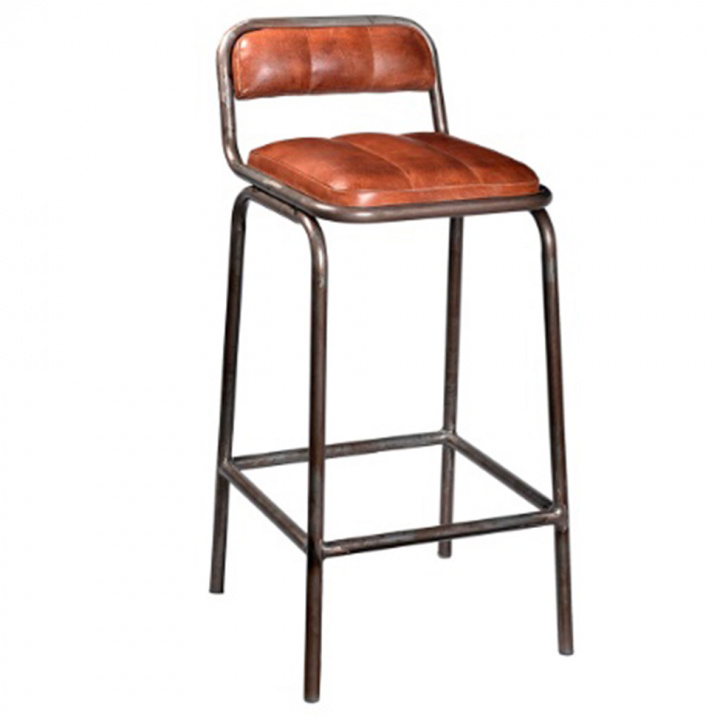 Hoker z oparciem \'Brooke\' - Skóra w grupie Meble / Meble do siedzenia / Hokery w Reforma (m11094)